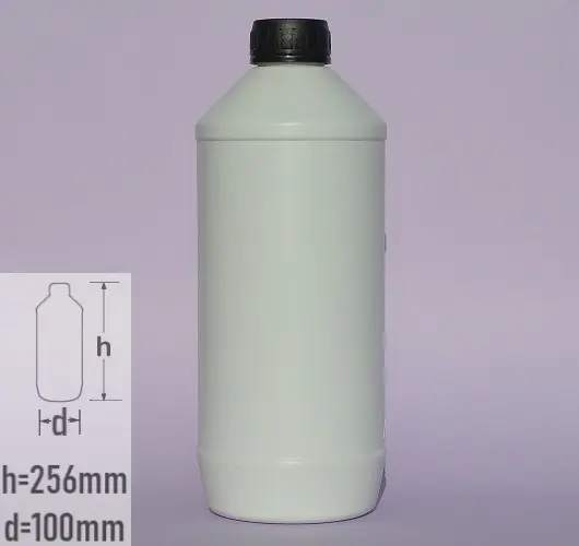 Sticla plastic 1500ml (1.5 litri) culoare alb cu capac cu autosigilare negru